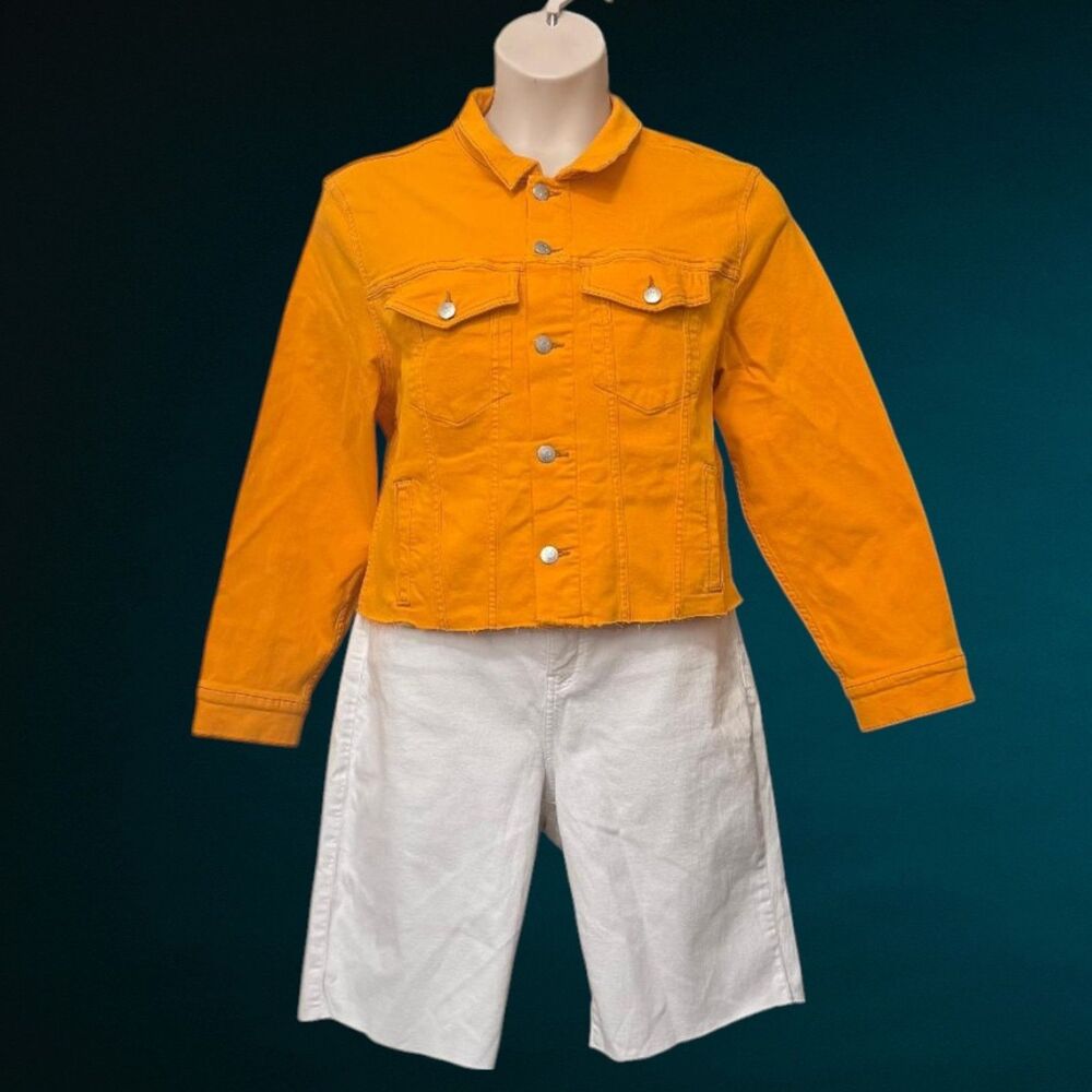 REBEL WILSON Orange Crop Stretch Denim Jacket, NWOT! Size 2X
